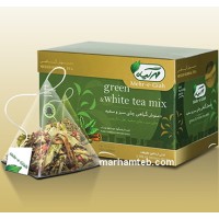 دمنوش چای سبز و سفید مهرگیاه