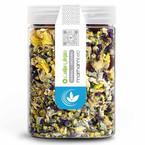 بسته دمنوش سلامت مرهم طب شامل ترکیبات گیاهی طبیعی مناسب برای تقویت ایمنی و بهبود سلامتی